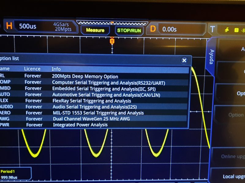Osciloscopio Rigol MSO5354 8GSa/s 350Mhz