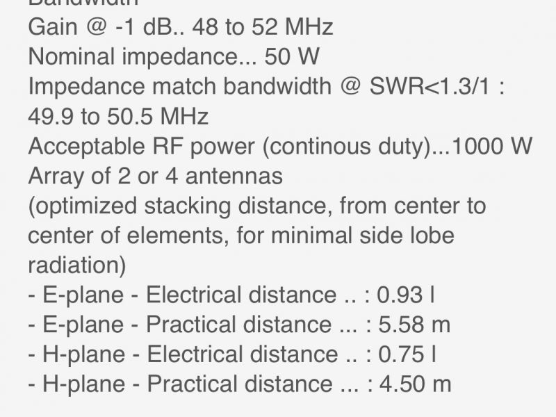 Antena Tonna 50 MHz 5 elementos